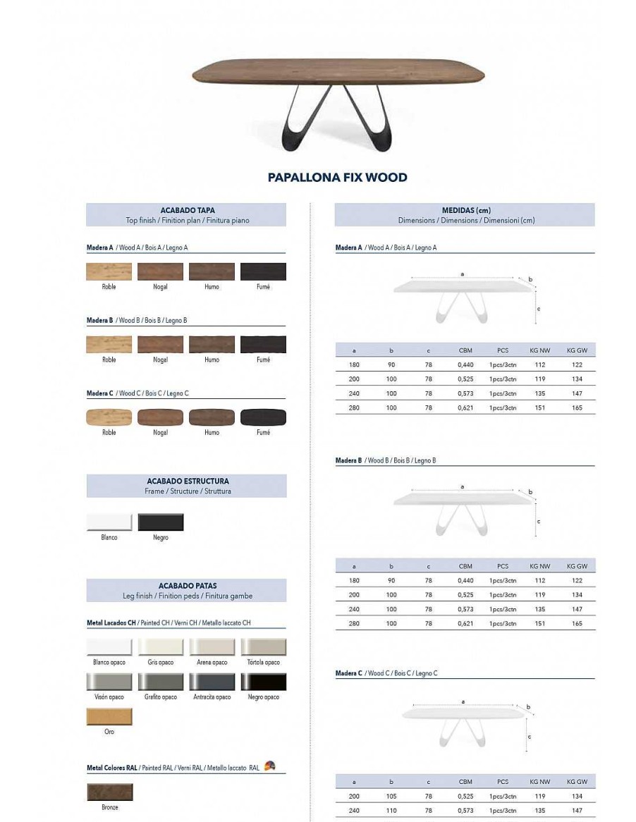 Mesas NACHER | Mesa Comedor Papallona Fix Wood